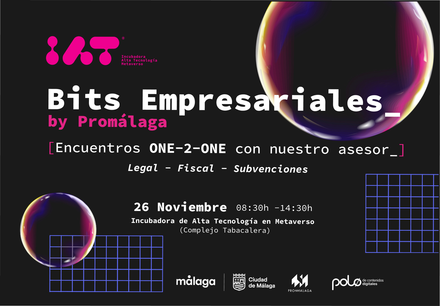 Bit empresarial de Promálaga | Encuentros One-2-One con expertos en temas legales, fiscales y de subvenciones